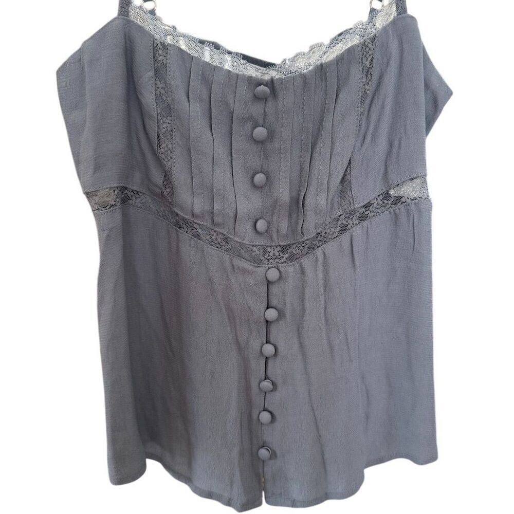 Wild Fable Babydoll Slate Blue Lace Trim Camisole Tank Top Size XXS - Picture 3 of 12